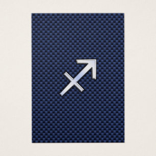 Sagittarius Zodiac Sign on Blue Carbon Fibre Print