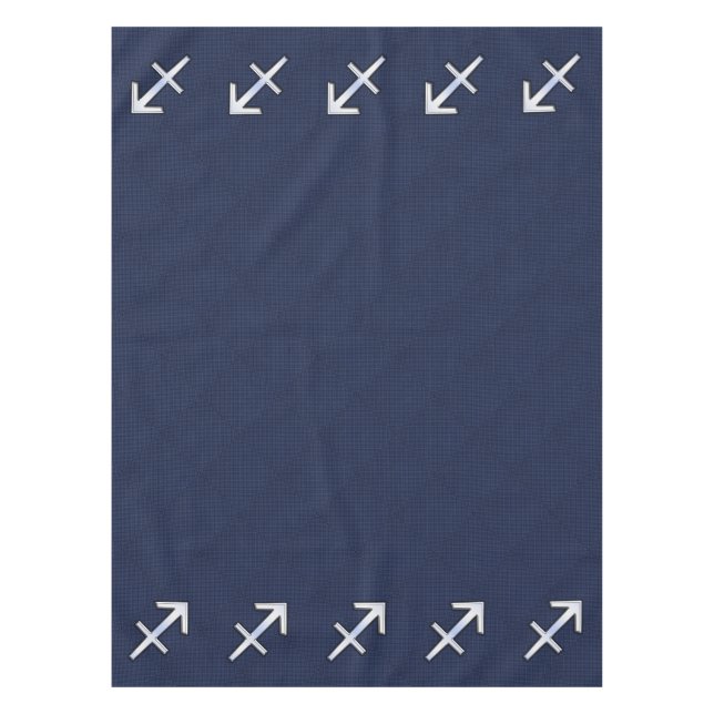 Sagittarius Zodiac Sign on Blue Carbon Fibre Print Tablecloth (Front)
