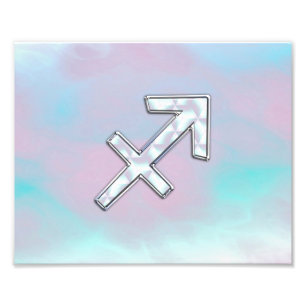 Sagittarius Zodiac Sign on Mother of Pearl Style
