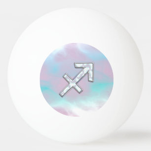 Sagittarius Zodiac Sign on Mother of Pearl Style Ping Pong Ball