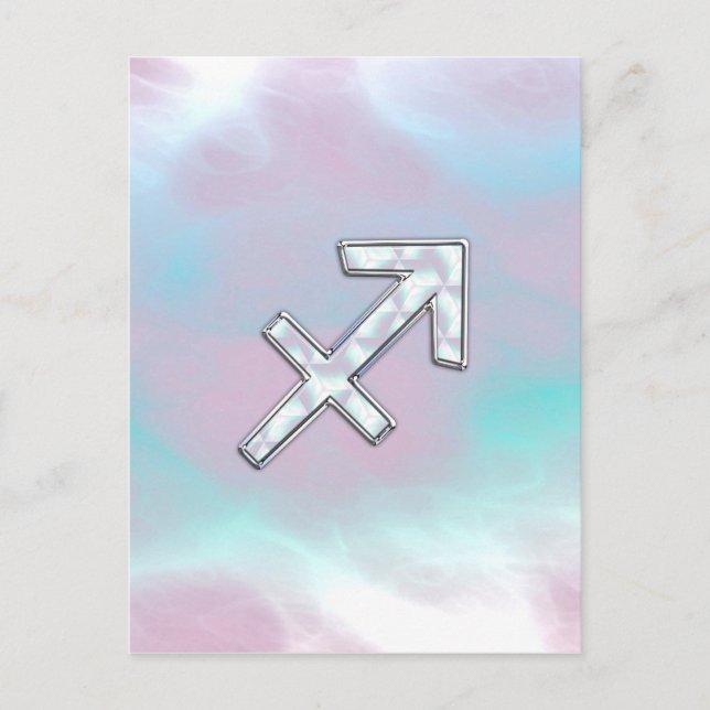 Sagittarius Zodiac Sign on Mother of Pearl Style Postcard (Front)