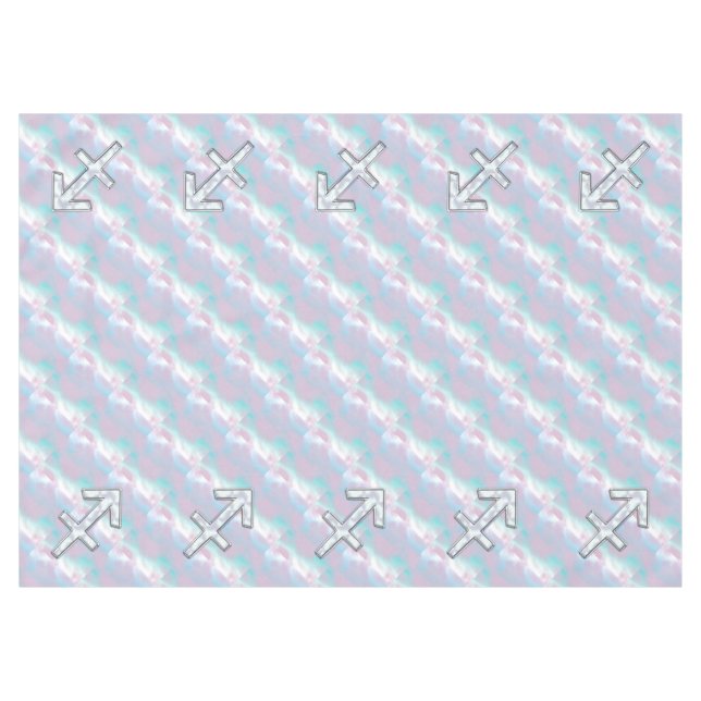 Sagittarius Zodiac Sign on Mother of Pearl Style Tablecloth (Front (Horizontal))