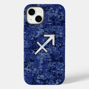 Sagittarius Zodiac Sign on Navy Camo Case-Mate iPhone 14 Case