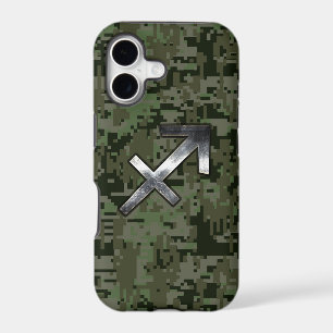 Sagittarius Zodiac Sign on Olive Woodland Camo