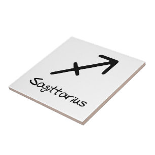 Sagittarius Zodiac Sign on White Background Ceramic Tile