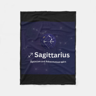 Sagittarius Zodiac Sign Sticker Fleece Blanket