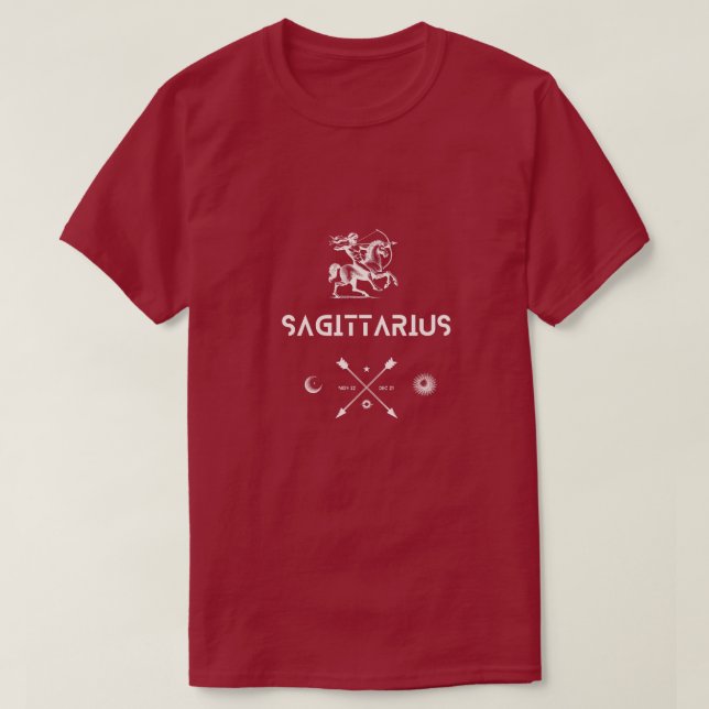 Sagittarius Zodiac Sign T-Shirt (Design Front)