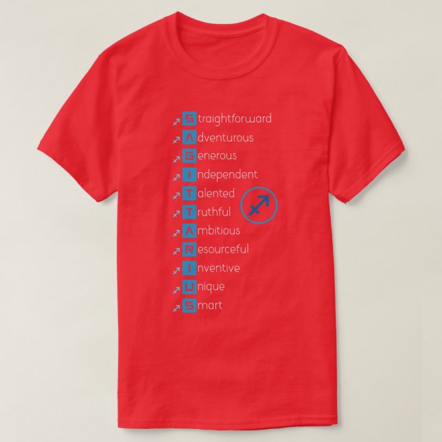 Sagittarius Zodiac Sign T-Shirt (Design Front)