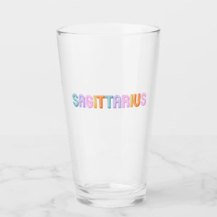Sagittarius zodiac sign typography trendy glass