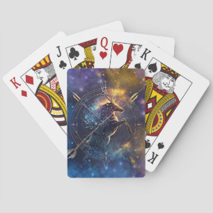 Sagittarius Zodiac Sign Watercolor Design Playing Cards
