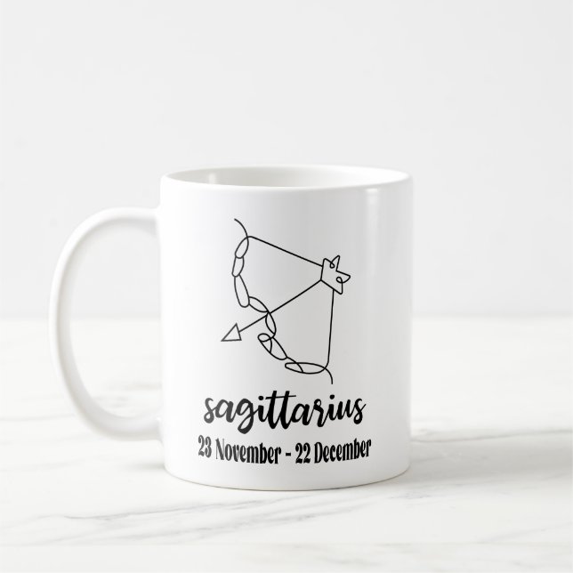 Sagittarius, Zodiac Signs Coffee Mug (Left)