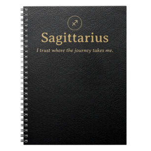 Sagittarius Zodiac Spiral Notebook - Faux Leather