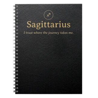 Sagittarius Zodiac Spiral Notebook - Faux Leather