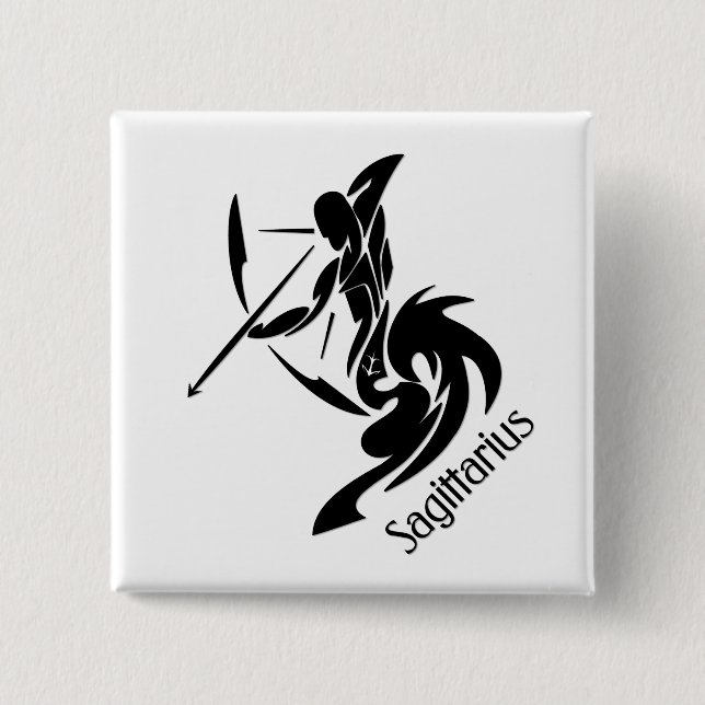 Sagittarius Zodiac Symbol and Sign 15 Cm Square Badge (Front)