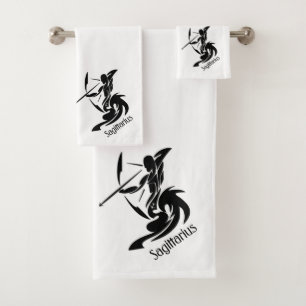 Sagittarius Zodiac Symbol and Sign Bath Towel Set