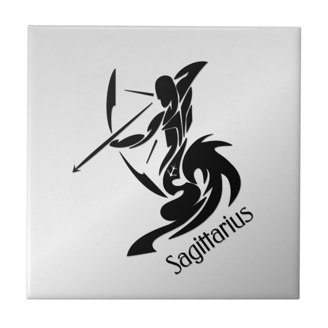 Sagittarius Zodiac Symbol and Sign Ceramic Tile (Front)