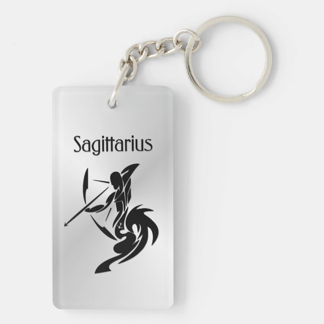 Sagittarius Zodiac Symbol and Sign Key Ring (Back)