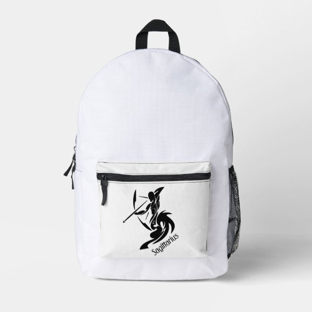 Sagittarius Zodiac Symbol and Sign Printed Backpack (Front)