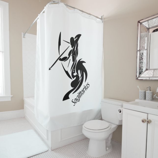 Sagittarius Zodiac Symbol and Sign Shower Curtain (In Situ)
