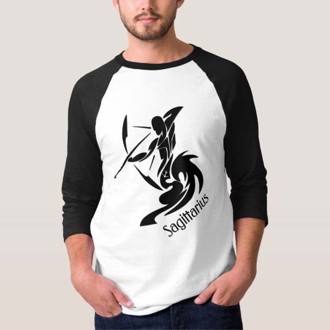 Sagittarius Zodiac Symbol and Sign T-Shirt (Front)