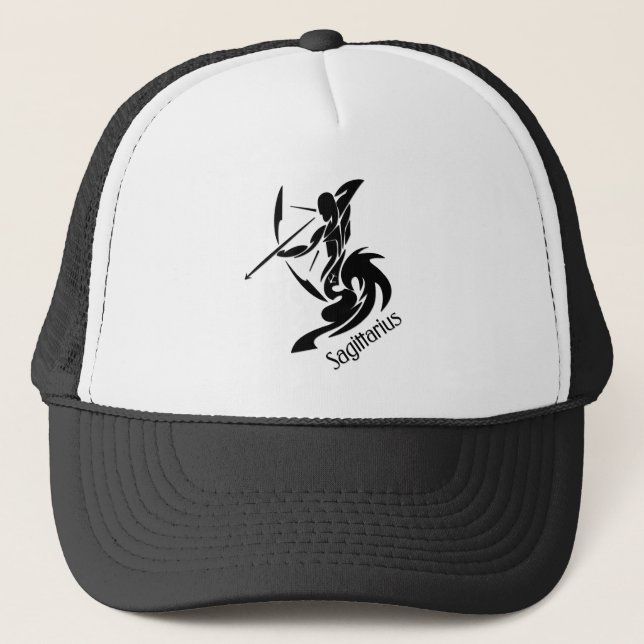 Sagittarius Zodiac Symbol and Sign Trucker Hat (Front)