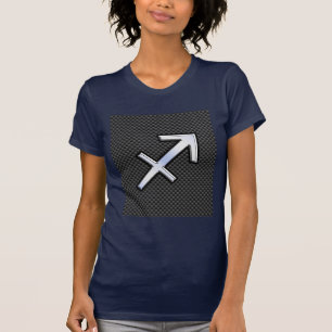 Sagittarius Zodiac Symbol Charcoal Carbon Fibre T-Shirt
