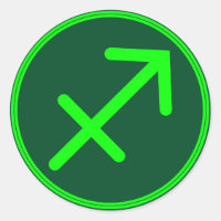 Sagittarius Zodiac Symbol Green Mix