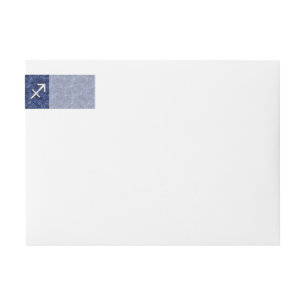 Sagittarius Zodiac Symbol NavyDigital Camouflage Wrap Around Label