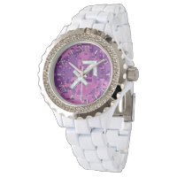 Sagittarius Zodiac Symbol Pink Camouflage Dial