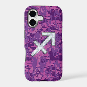 Sagittarius Zodiac Symbol Pink Digital Camouflage