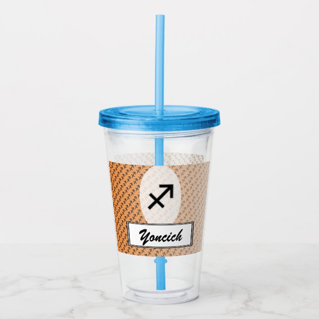 Sagittarius Zodiac Symbol Standard by K Yoncich Acrylic Tumbler (Front)