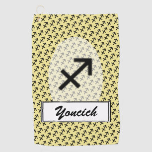 Sagittarius Zodiac Symbol Standard by K Yoncich Golf Towel