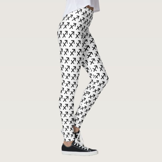 Sagittarius Zodiac Symbol Standard by K Yoncich Leggings (Right)