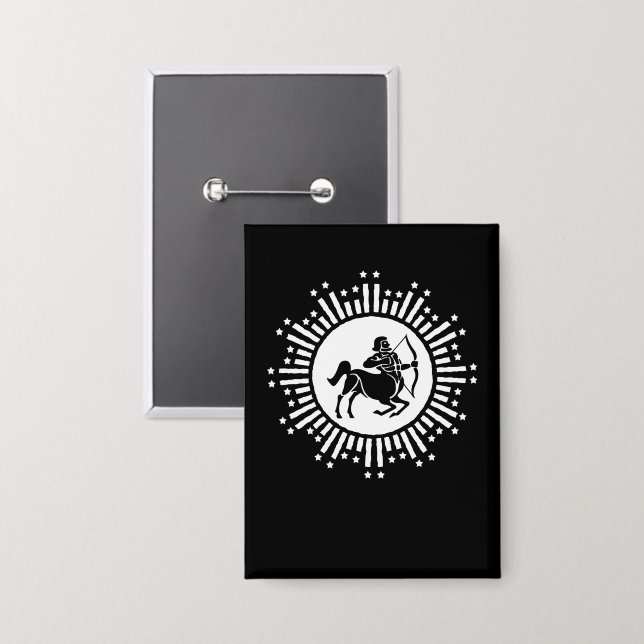 Sagittarius Zodiac Symbol with Starburst (Front/Back)