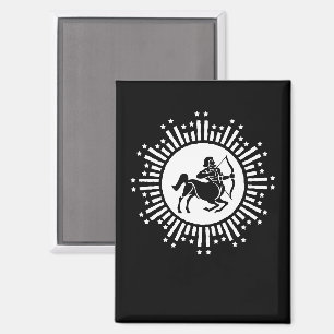 Sagittarius Zodiac Symbol with Starburst Magnet