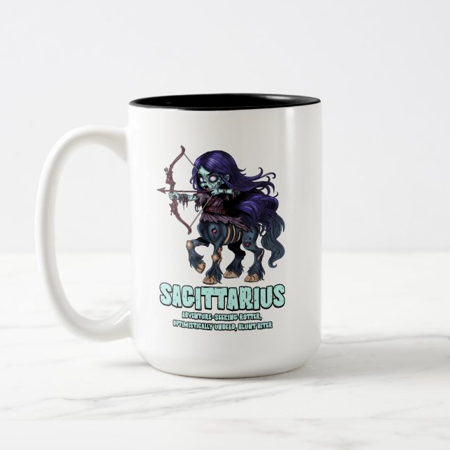 Sagittarius Zombie Two-Tone Coffee Mug (Left)
