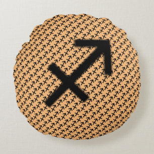 Sagittatius Zodiac Symbol Standard by K Yoncich Round Cushion