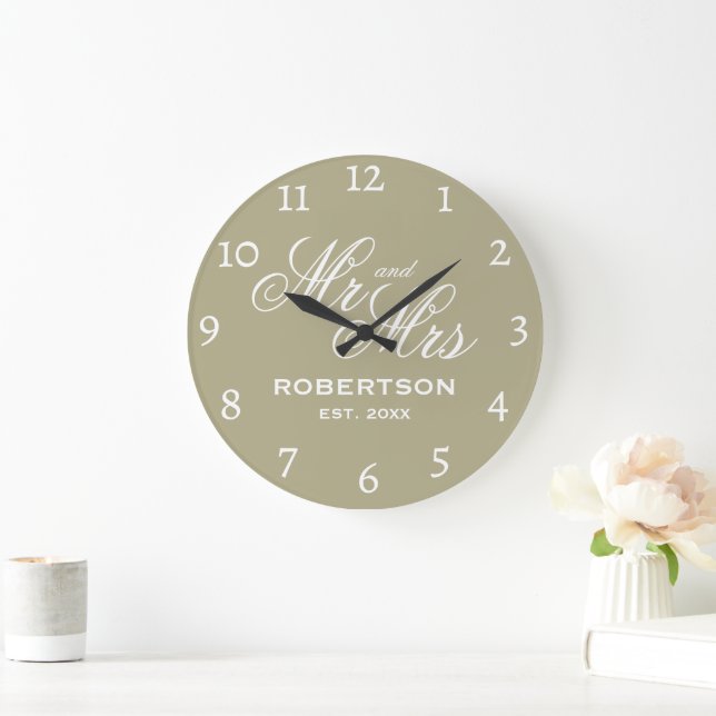 Sagr green Mr and Mrs wall clock (Home)