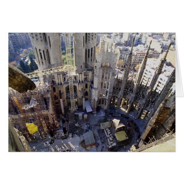 Sagrada familia, aerial, Barcelona, Spain (Front Horizontal)