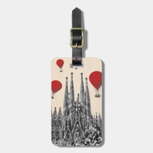 Sagrada Familia and Red Hot Air Balloons 2 Luggage Tag
