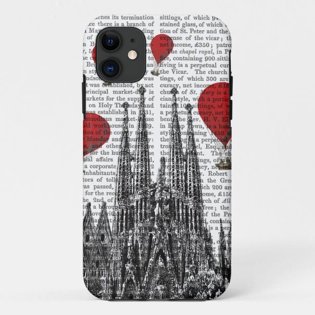 Sagrada Familia and Red Hot Air Balloons Case-Mate iPhone Case (Back)