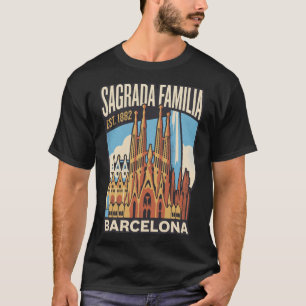 Sagrada Familia Barcelona Spain Vintage Travel Pos T-Shirt