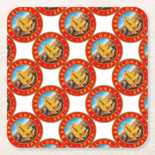 Sagrada Familia Barcelona Square Paper Coaster