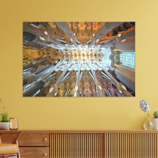 Sagrada Familia Ceiling Barcelona Canvas Print