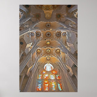 Sagrada Familia Ceiling Barcelona Wall Art