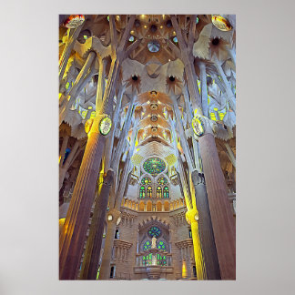 Sagrada Familia Interior Barcelona Neutral Print