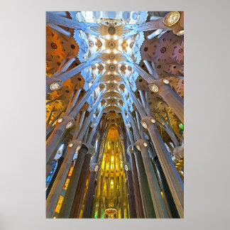 Sagrada Familia Interior Barcelona  Poster
