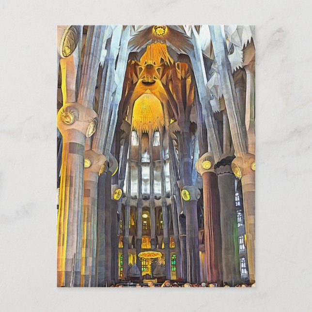 Sagrada Familia. Interior. View 15. Postcard (Front)