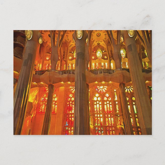 Sagrada Familia. Interior. View 17. Postcard (Front)