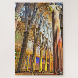 Sagrada Familia. Interior. View 9. Jigsaw Puzzle
